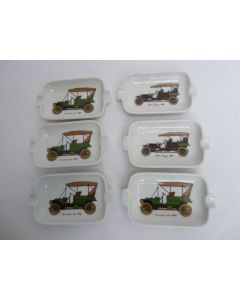 Cendrier individuel porcelaine Automobile (x6)