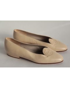 CHANEL Chaussures Ballerines cuir beige femme T34,5