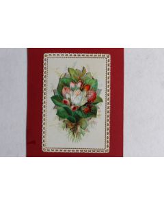 Chromo gaufré découpé fleurs Angelots XIXe siècle