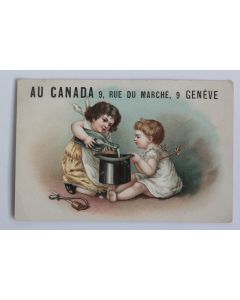 Chromo publicitaire Chapeaux Au Canada Genève Suisse