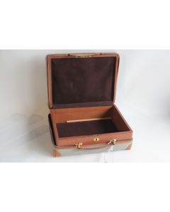 Coffret à bijoux de voyage cuir Fleurs de lys