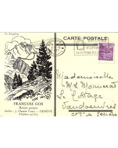 CP Artiste peintre François GOS Genève La Jungfrau Signée Gos