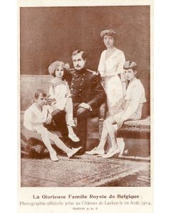 CP Belgique La glorieuse famille royale Photographie officielle prise au château de Laeken 10 Août 1914