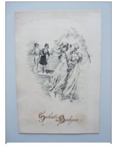 CP Carte de vœux époque Souhaits de Bonheur 1898