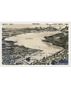 CP Suisse Genève Lac Léman et villages du bord du lac + cachet