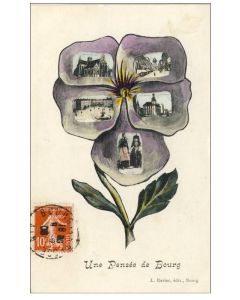 CPA 01 AIN Une Pensée de Bourg Fleur Violette 1908