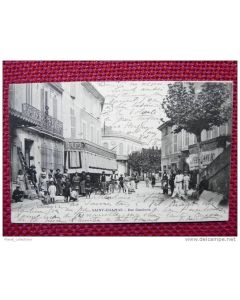 CPA 13 SAINT CHAMAS Rue Gambetta très animé 1914