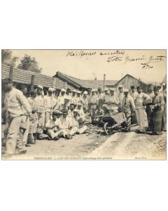 CPA 25 DOUBS Pontarlier Le camp des pareuses Épluchage des patates