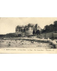 CPA 35 ILLE ET VILAINE Saint Lunaire Le grand Hôtel La plage beach LL Rare