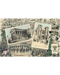 CPA 38 ISERE Vienne Souvenir Concours de musique