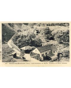 CPA 39 JURA BAUME LES MESSIEURS Café Restaurant du moulin Annexe Bazar Jurassien 1908