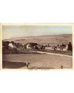 CPA 39 JURA BERY Vue générale et promeneur Église