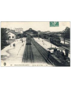 CPA 51 MARNE Chalons sur Marne Intérieur de la Gare LL Train Locomotive