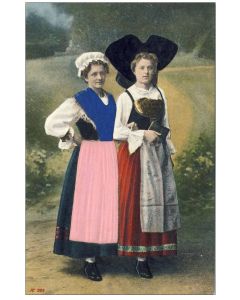 CPA 68 HAUT RHIN Costume Traditionnel Alsacien Carte en relief.