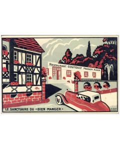 CPA 68 HAUT RHIN MOOSCH Restaurant Coutouly Moosch Alsace Le Sanctuaire du bien manger Publicité