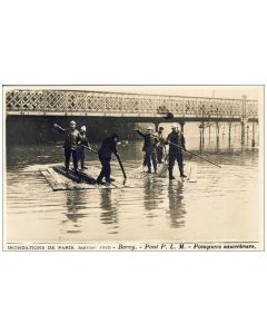 CPA 75 PARIS - BERCY Inondations 1910 Pompiers