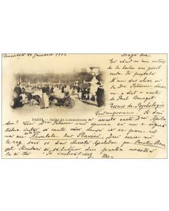CPA 75 PARIS Jardin Luxembourg 1902 Voiture Chèvres