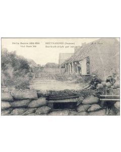 CPA 80 SOMME BEUVRAIGNES Barricade érigée par nos poilus Guerre