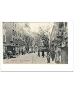 CPA 83 VAR Toulon Place Gambetta Très animé Fiacre Commerces