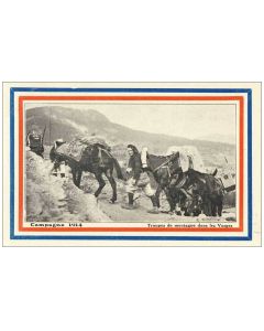 CPA 88 VOSGES Troupes de montagne Chargement à dos de cheval