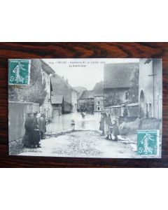 CPA 90 TERRITOIRE DE BELFORT DELLE Inondation 1910 Rue Schérer