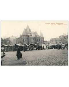 CPA Amsterdam Nieuwe Markt Marché animé