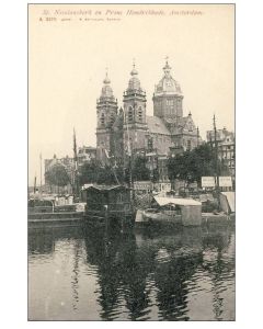 CPA Amsterdam St. Nicolaaskerk en Prins Hendrikkade