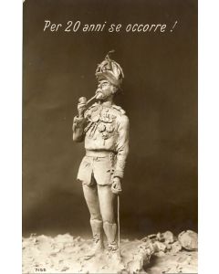 CPA ART Sculpture Caricature Satire Propagande Guerre 1914-18 Italie Italien Per 20 anni se occorre