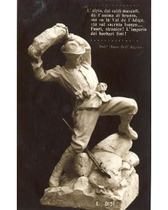 CPA ART Sculpture E. BISI Italien Italie Guerre 1914-18 Alpin soldat