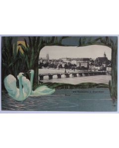 CPA Basel Alte Rheinbrücke m. Gross-Basel Suisse