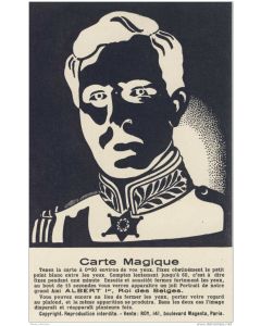 CPA Carte Magique Albert 1er roi des Belges