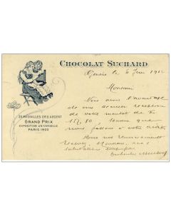 CPA Chocolat SUCHARD Exposition Universelle Paris 1900 + Cachet 1912