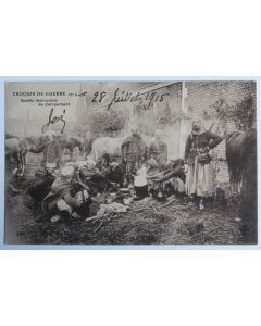 CPA Croquis de Guerre Spahis marocains au campement 1915 Ribecourt Oise