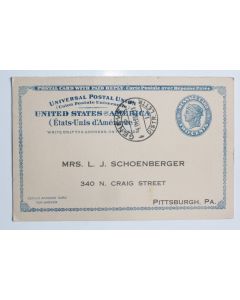CPA Entier Postal Amérique avec réponse payée 1923