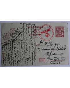 CPA Entier postal Belgique cachet contrôle armée Allemande 1944