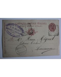 CPA Entier postal Italie 1901 cachet liberia e legatoria
