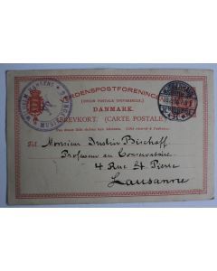 CPA entier postale Danmark 1906 cachet Wilhelm Hansens
