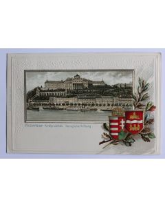 CPA gaufrée Hongrie Budapest Königliche Hofburg