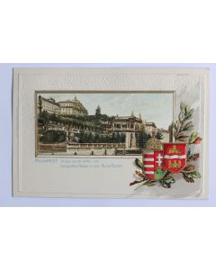 CPA gaufrée Hongrie Budapest Königliches Palais mit dem Burg-Bazar