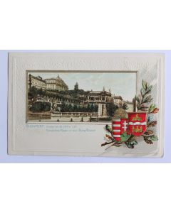 CPA gaufrée Hongrie Budapest Königliches Palais mit dem Burg-Bazar