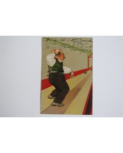 CPA gaufrée illustrée Bowling Rotten PFB Série 8372