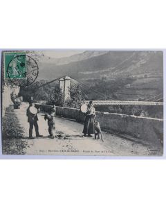 CPA Haute-Savoie Cusy Montreur d'ours Pont de l'Abîme Aix-les-Bains