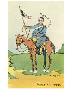 CPA Illustrateur DERDY Satire politique Cavalier Guerre Noble attitude !