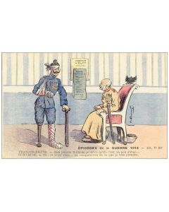 CPA Illustrateur GOURNAY Épisode de la guerre Satire