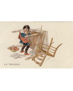 CPA Illustrateur HAZZA C. Enfant Guerre Militaria Italia