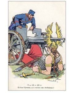 CPA Illustrateur KOISTER Soldat Artillerie canon Satire