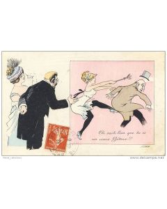 CPA illustrateur SAGER Xavier Pin-up Humour