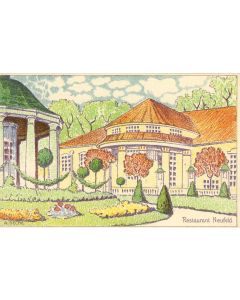 CPA illustrée A. TIECHE Exposition Suisse Berne 1914  Ausstellung Restaurant Neufeld