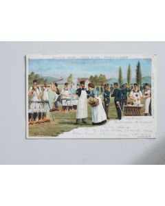 CPA illustrée Armée Suisse Infanterie au bivouac Cuisine