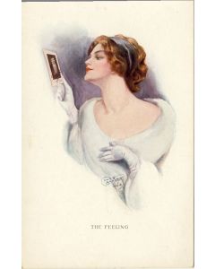 CPA illustrée BARBER Court Femme Mode Séduction The feeling